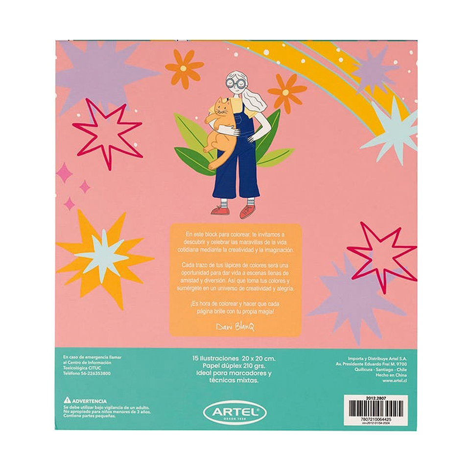 Block para colorear Amigas en Colores - Artel 3