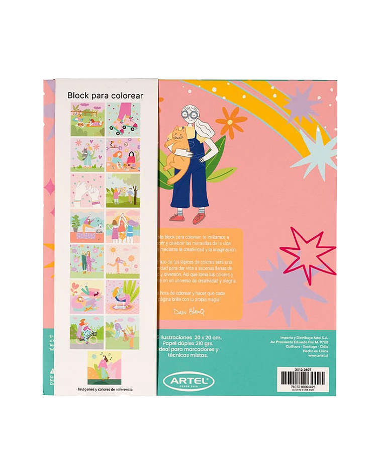 Block para colorear Amigas en Colores - Artel