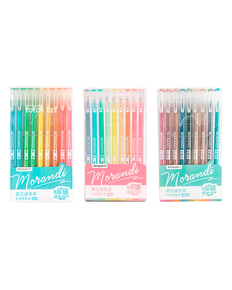 Set Lápices Gel 9 Colores Morandi - Languo