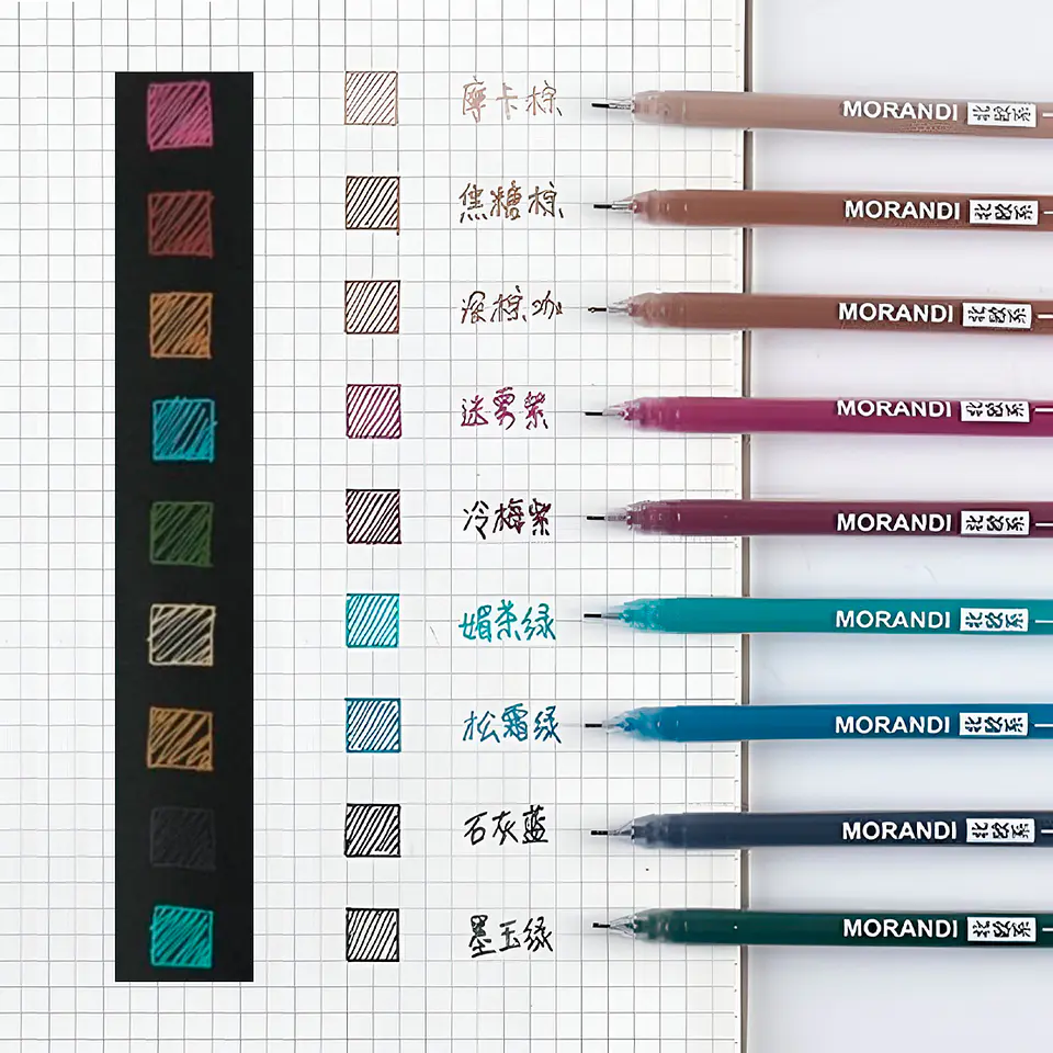 Set Lápices Gel 9 Colores Morandi - Languo 3