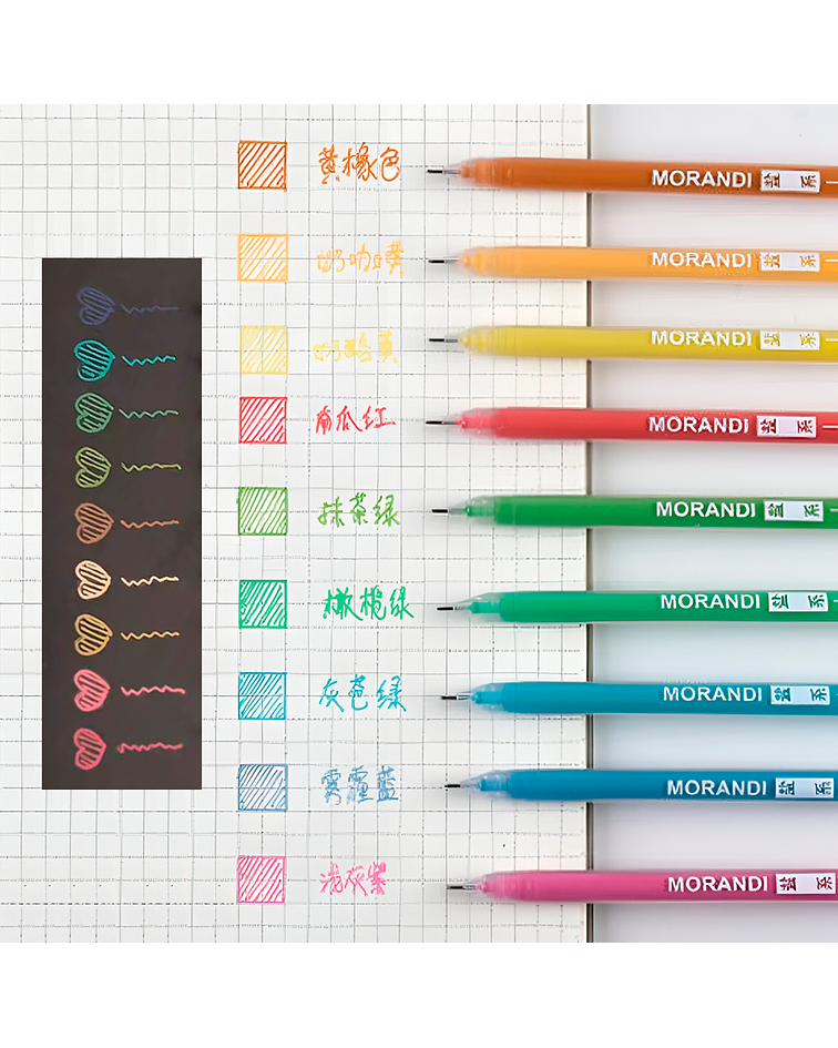 Set Lápices Gel 9 Colores Morandi - Languo