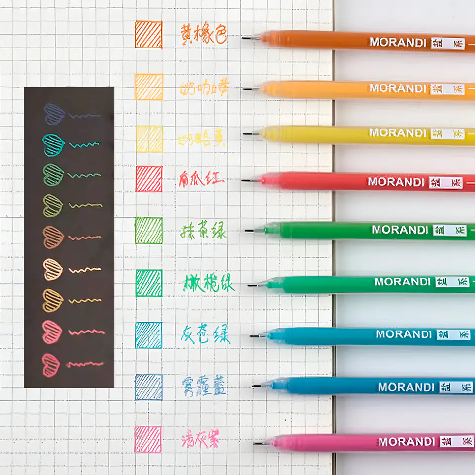 Set Lápices Gel 9 Colores Morandi - Languo 5