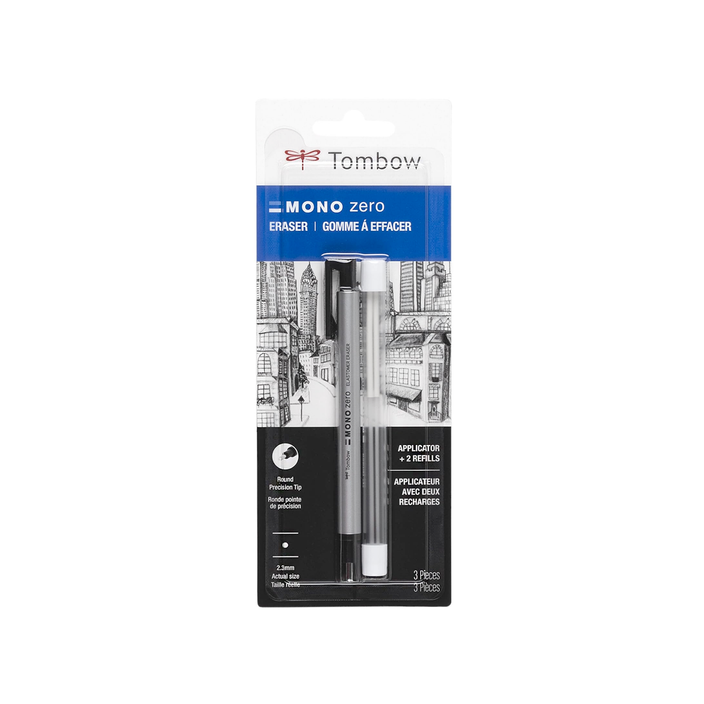 Set Goma Mono Zero Redondo + Recarga Goma Tombow 1