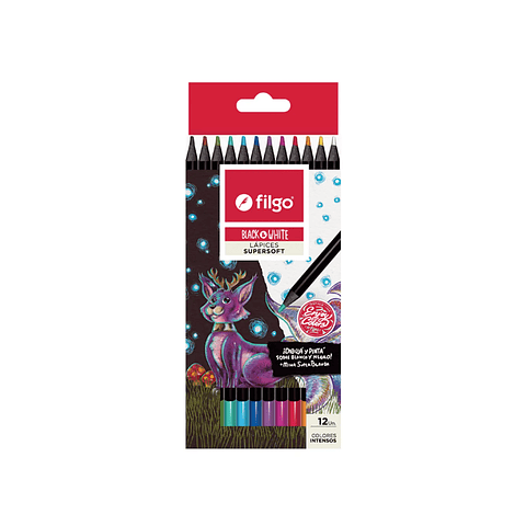 Lapices Color Filgo Black-White 12 Colores 