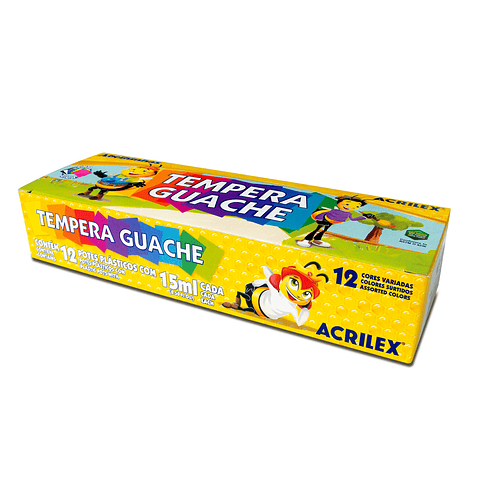 Témpera Acrilex 12 Colores Estuche Escolar 15ml