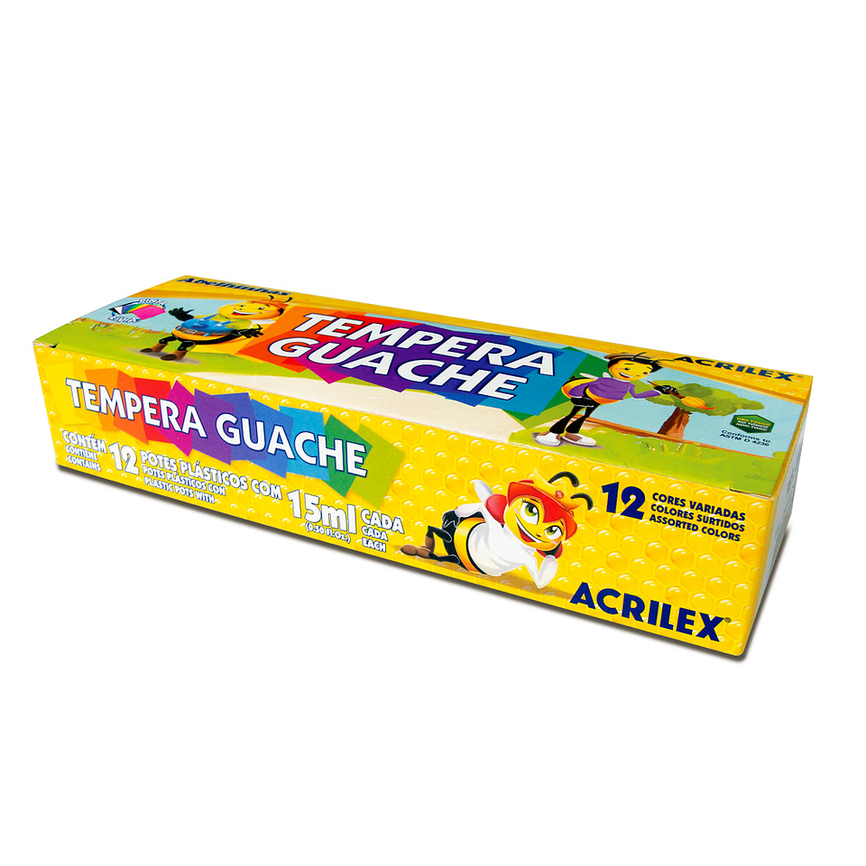Témpera Acrilex 12 Colores Estuche Escolar 15ml 1