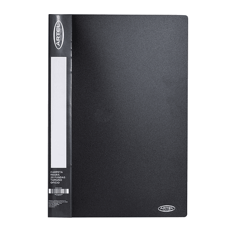 Carpeta de Fundas Artel Tamaño Oficio - 20 Hojas - Negra
