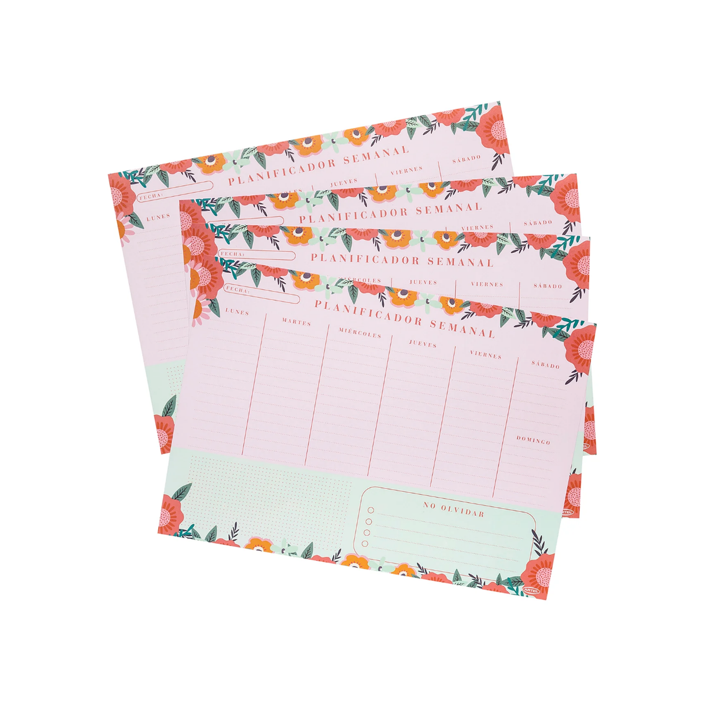 Planificador Semanal Artel Diseño Flores 1