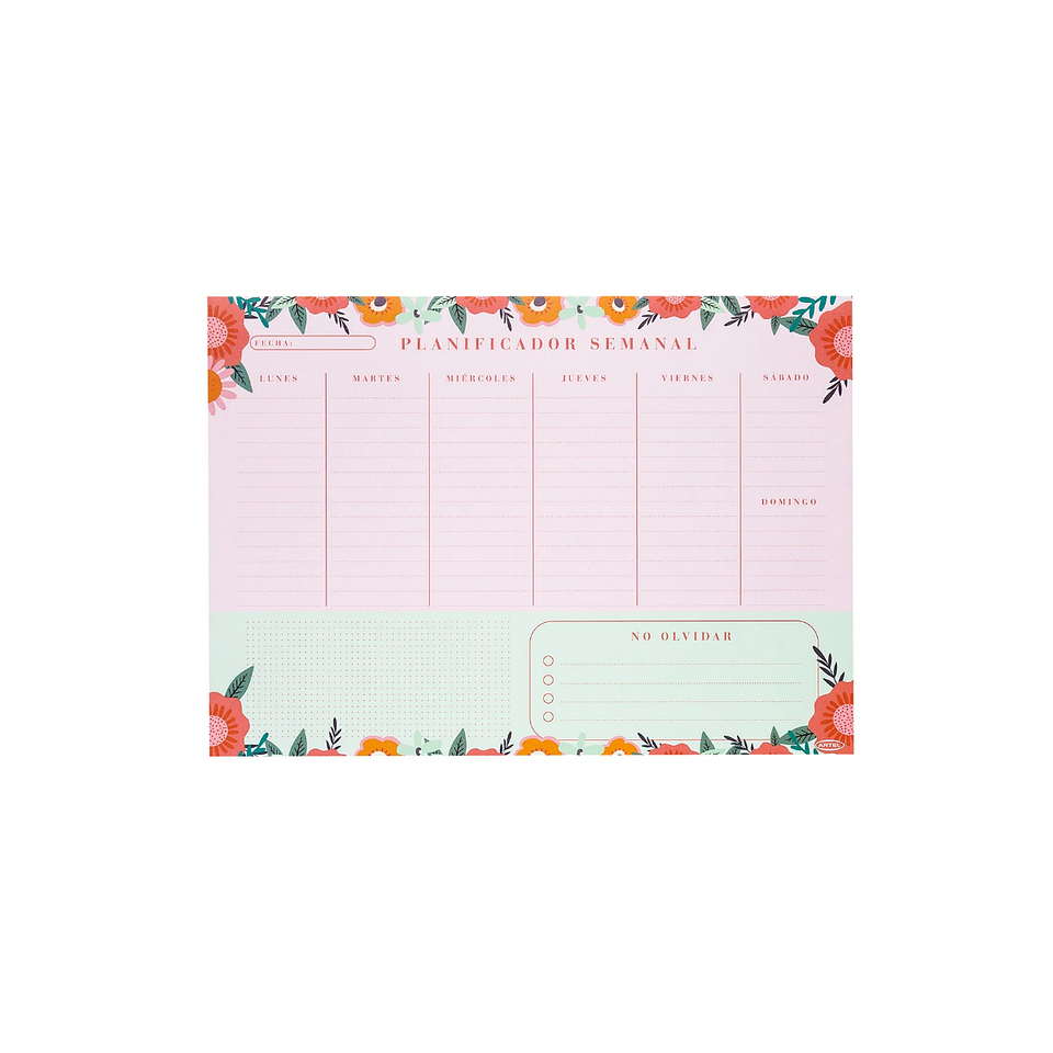 Planificador Semanal Artel Diseño Flores 2