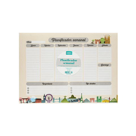 Planificador Semanal Artel Diseño Cities – Organizador 50 Hojas
