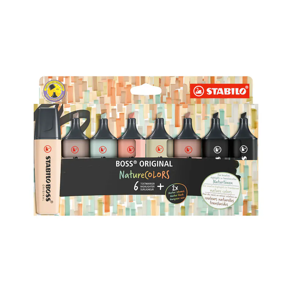 Set 8 Destacadores Stabilo Boss Original Nature + 2 Negros 1