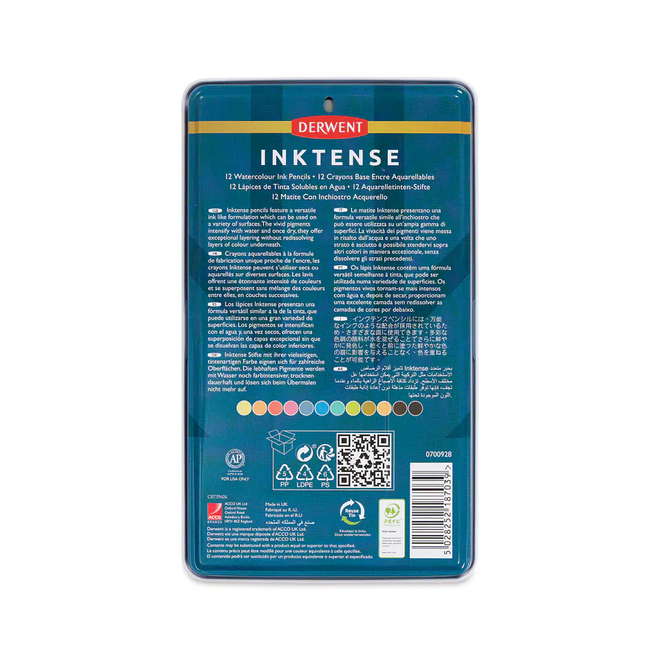 Lápices Acuarelables Derwent Inktense - Set de 12 Colores 4
