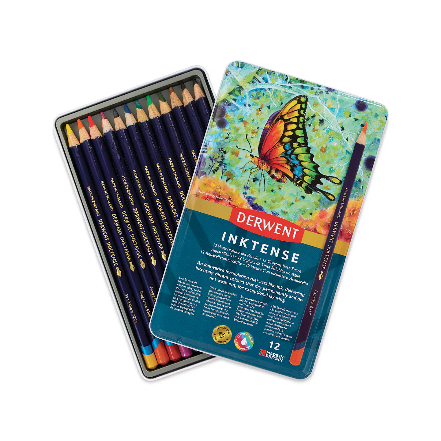 Lápices Acuarelables Derwent Inktense - Set de 12 Colores 1