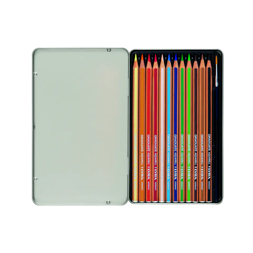 Lápices Acuarelables Lyra Graduate Aqua Lata 12 Colores 2