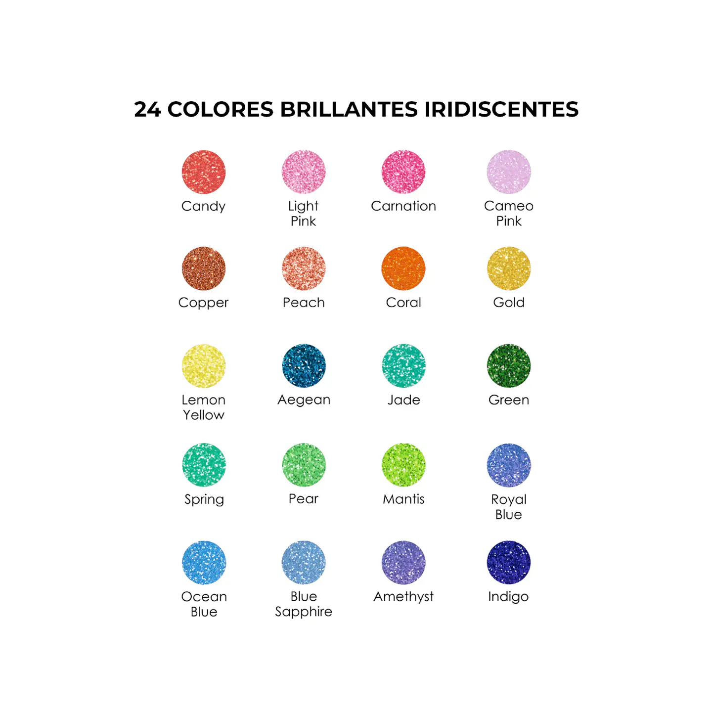 Set 24 Marcadores Acrílicos Glitter  2