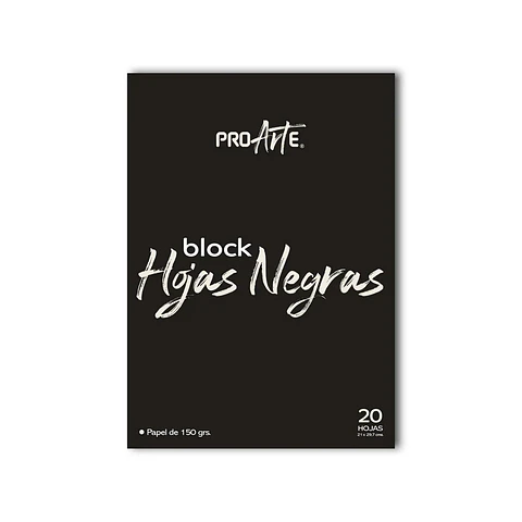 Block Proarte Hojas Negras 20 Hojas 150g 21x29,7 Cm A4