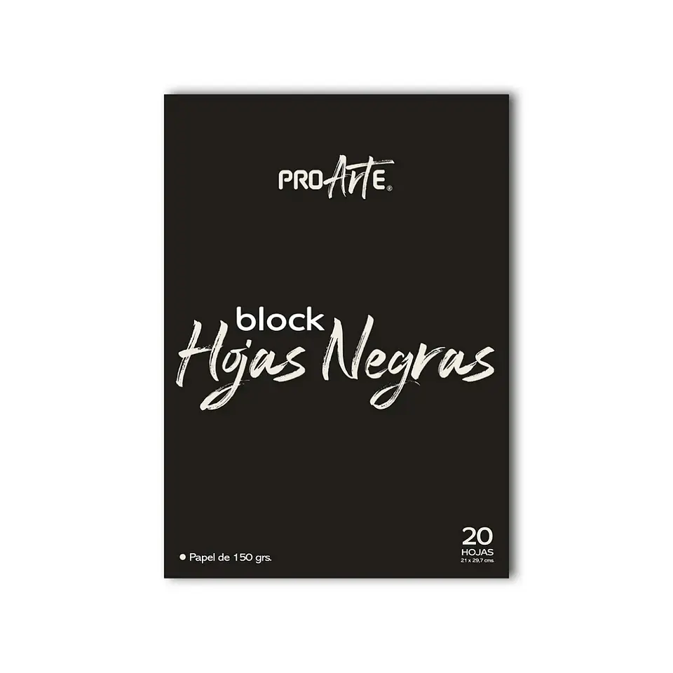 Block Proarte Hojas Negras 20 Hojas 150g 21x29,7 Cm A4 1