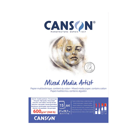 Canson Artist Mix Media Pad A4 600g - 15 Hojas