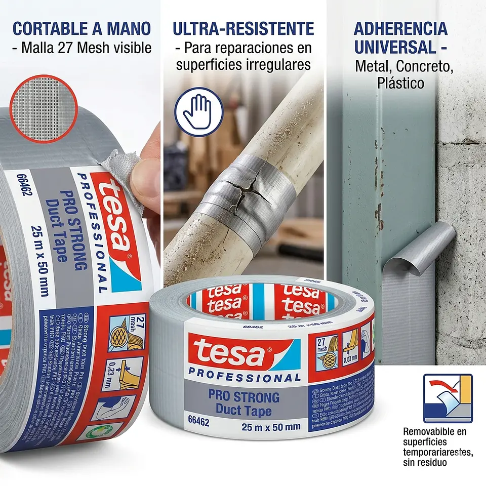 Cinta de Tela Universal Gris 48mmx25m - Duct Tape 2