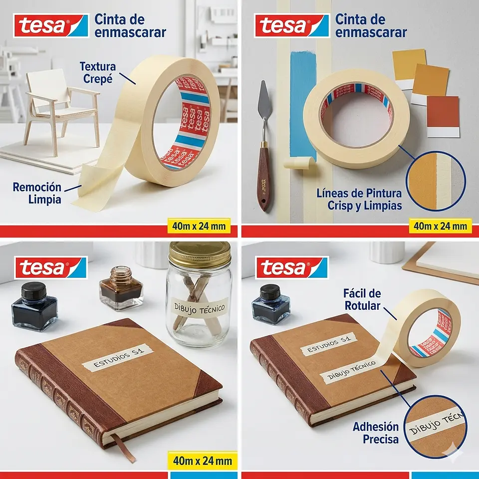 Cinta de Enmascarar Tesa 24mm x 40m - Masking Tape 3