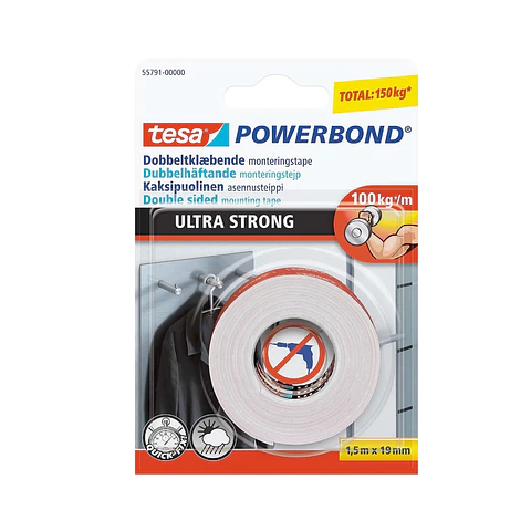 Cinta Adhesiva Doble Faz Tesa Ultra Fuerte 19mmx1.5mts