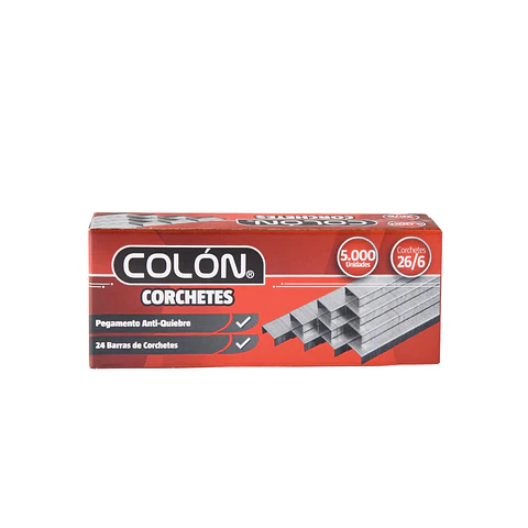 Corchetes 26/6 Colón Caja de 5000 Unidades