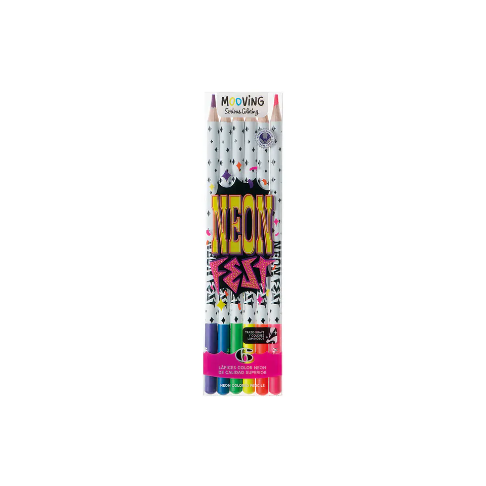 Set 6 Lápices Colores Fluor Neón 1