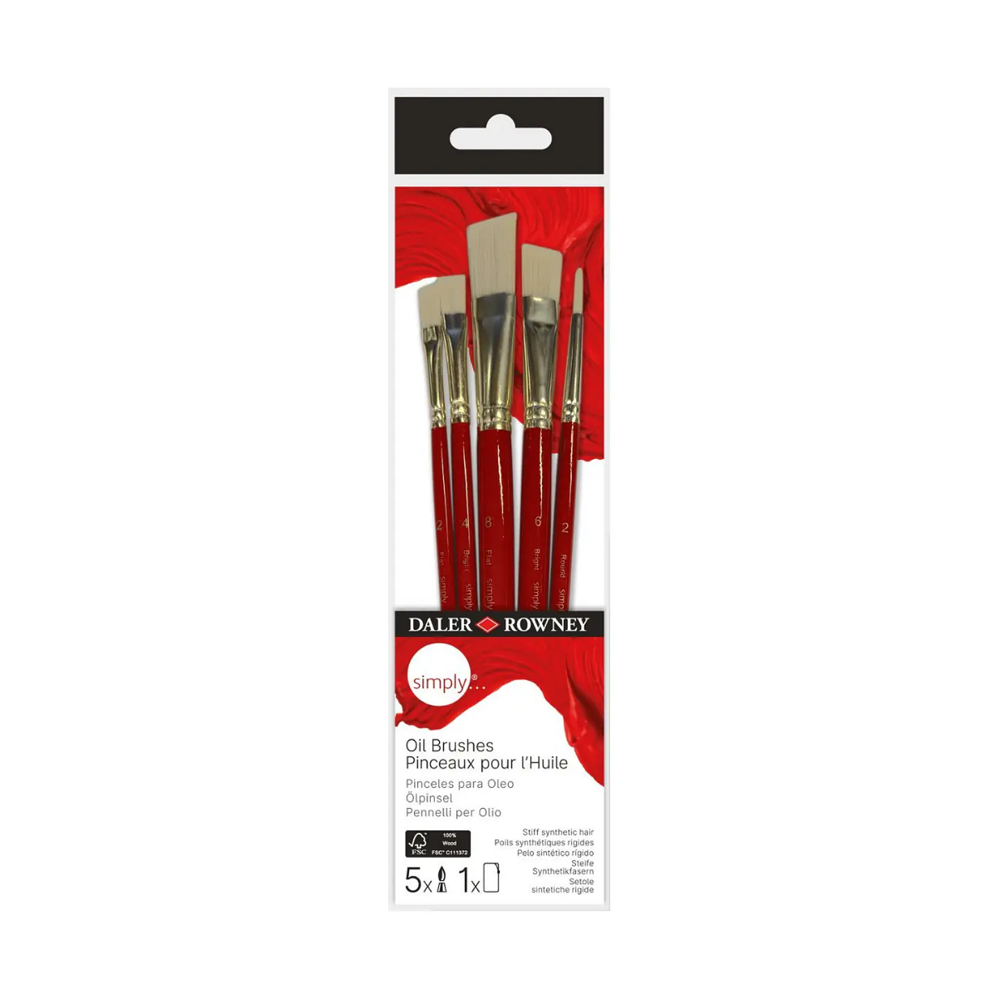 Set de Pinceles para Óleo Daler Rowney Simply – 5 Piezas 1
