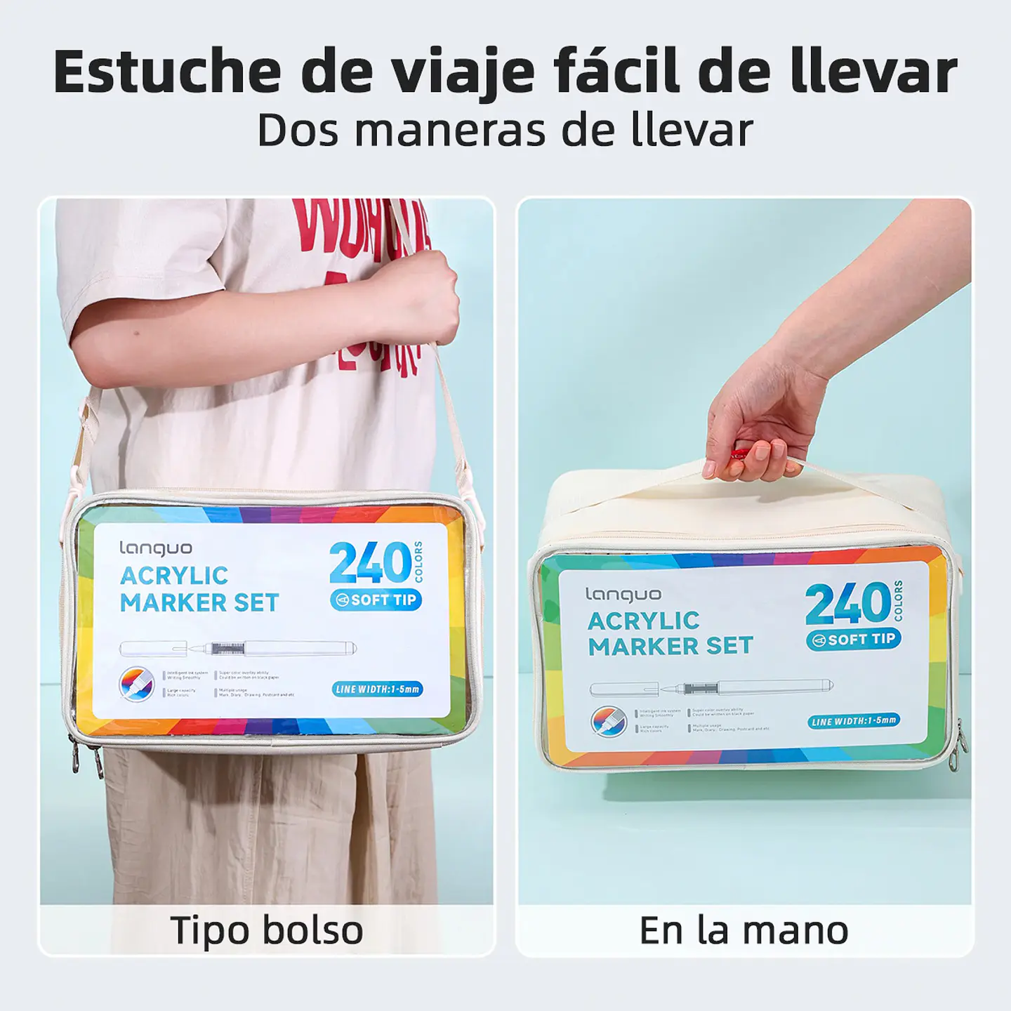 240 Marcadores Acrílicos Punta Pincel - Languo 5