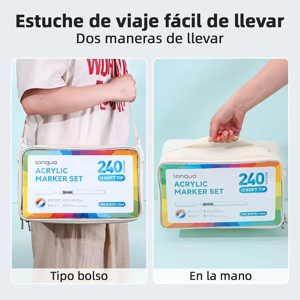 240 Marcadores Acrílicos Punta Pincel - Languo 5