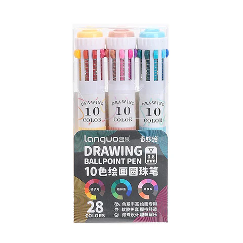 3 Bolígrafos Multicolor 10 en 1 punta 0.8 mm - Languo