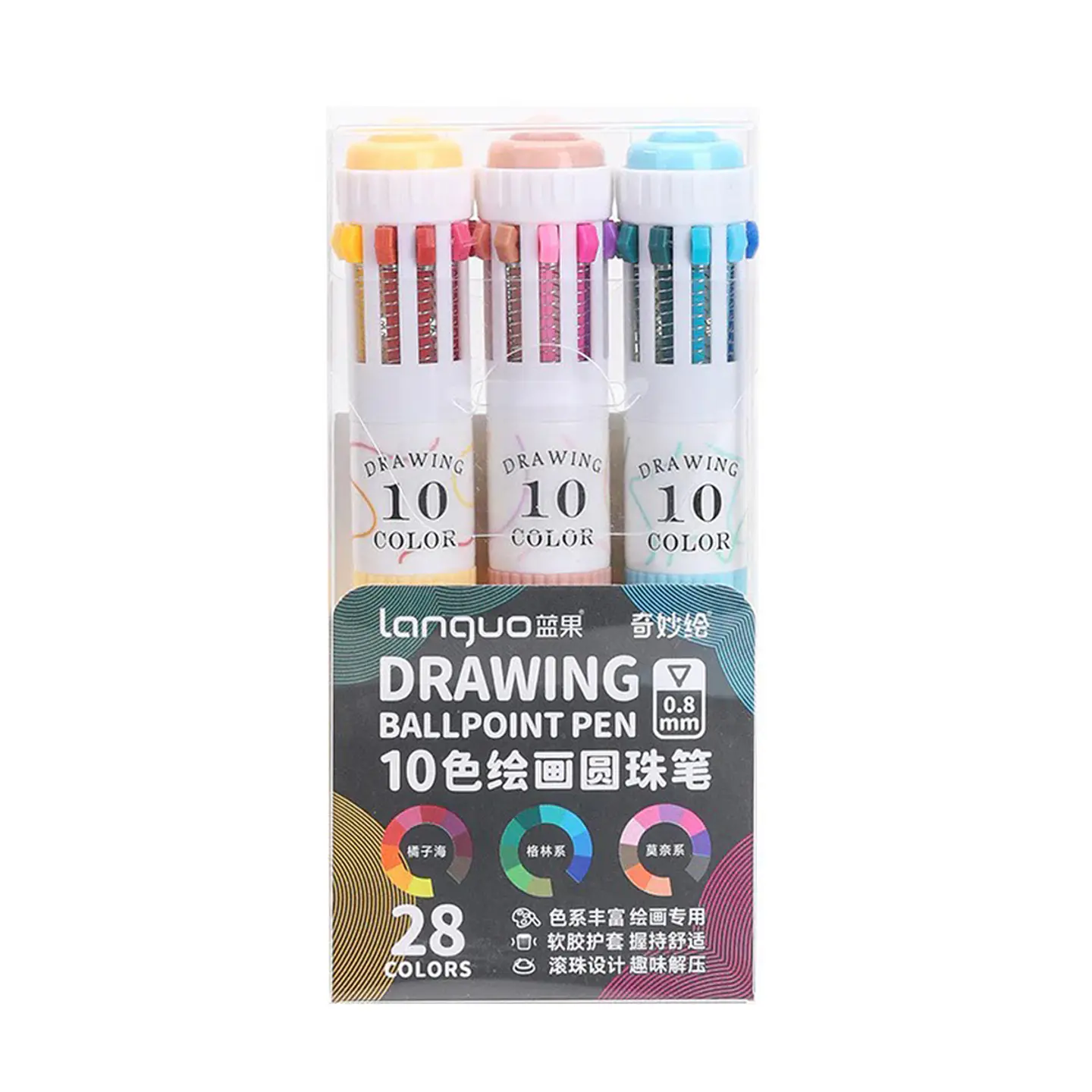 3 Bolígrafos Multicolor 10 en 1 punta 0.8 mm - Languo 1