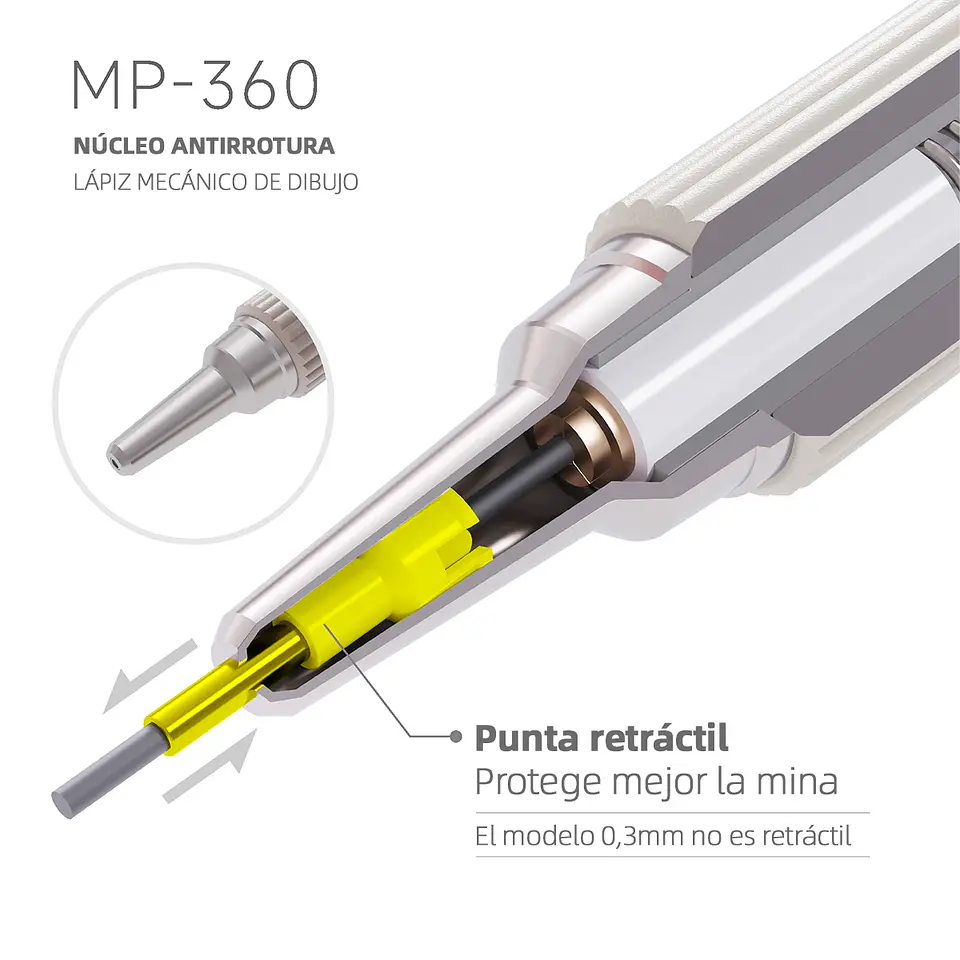 Portaminas mecánico 0,7mm Plateado - Languo 3