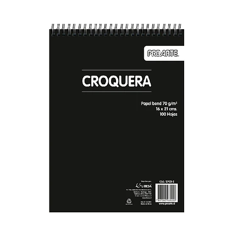 Croquera Proarte 16x21cm 100hj