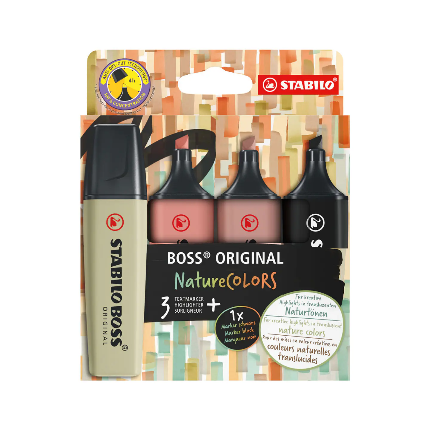 Set de 4 Destacadores Stabilo Boss Original Nature Colors 1