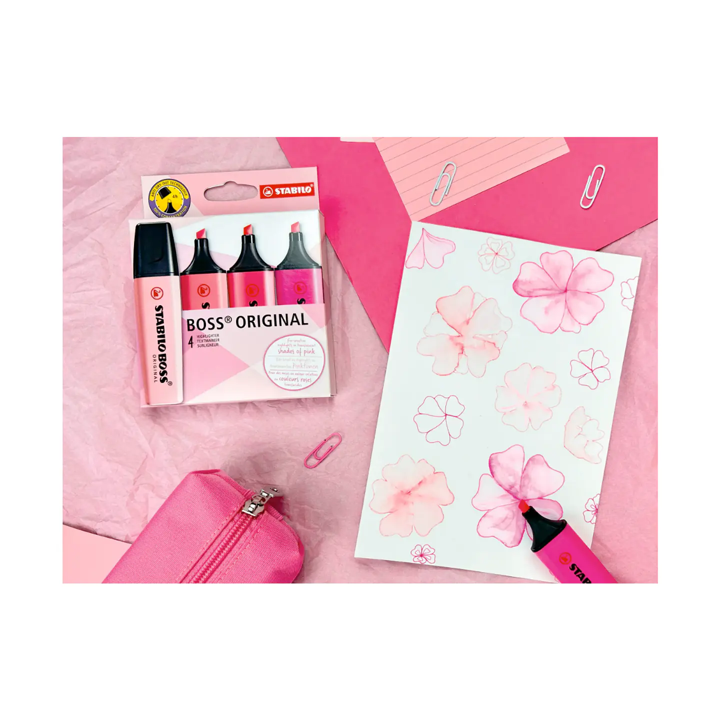 Set de 4 Destacadores STABILO BOSS Original – Shades of Pink 3