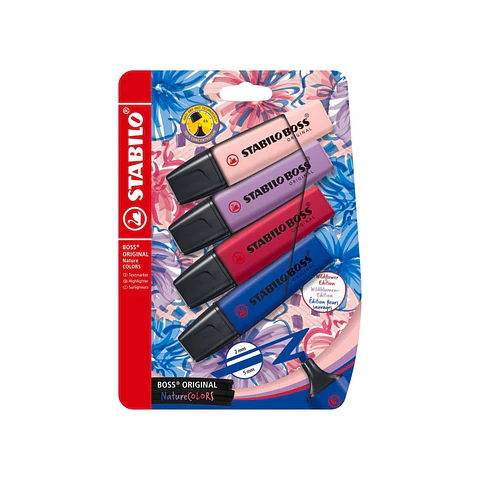 Set de 4 Destacadores STABILO BOSS Original – NatureCOLORS Wildflower Edition  