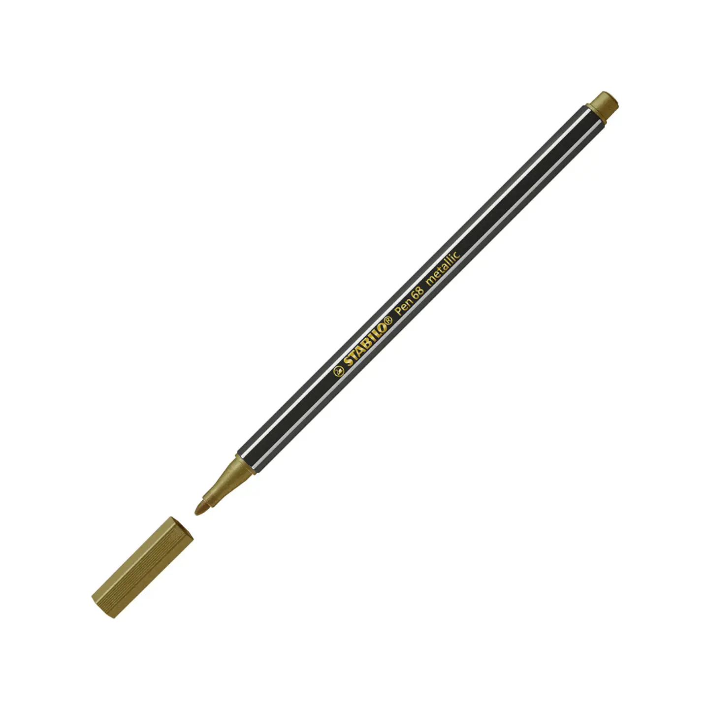 Set 2 Marcadores Stabilo Pen 68 Metalicos Oro Y Plata 3
