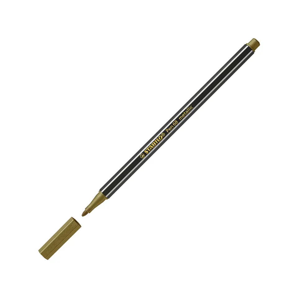Set 2 Marcadores Stabilo Pen 68 Metalicos Oro Y Plata 3