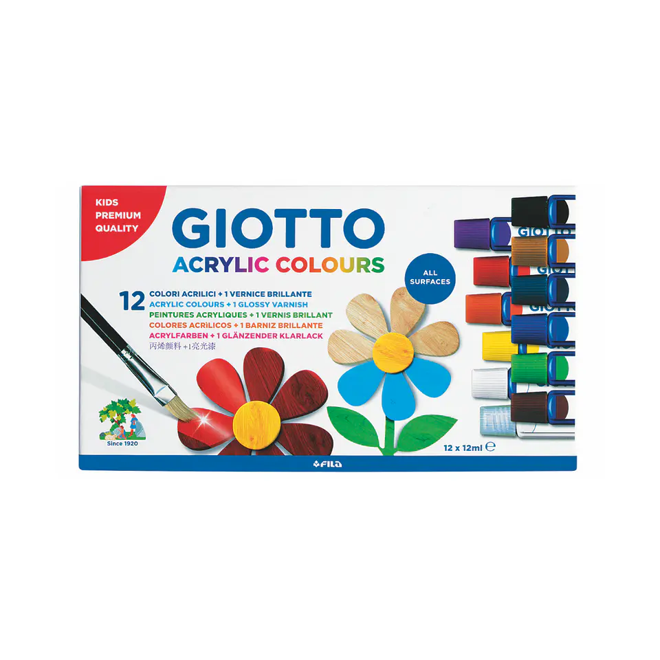 Set Giotto Acrilico 12 Colores 12ml 1