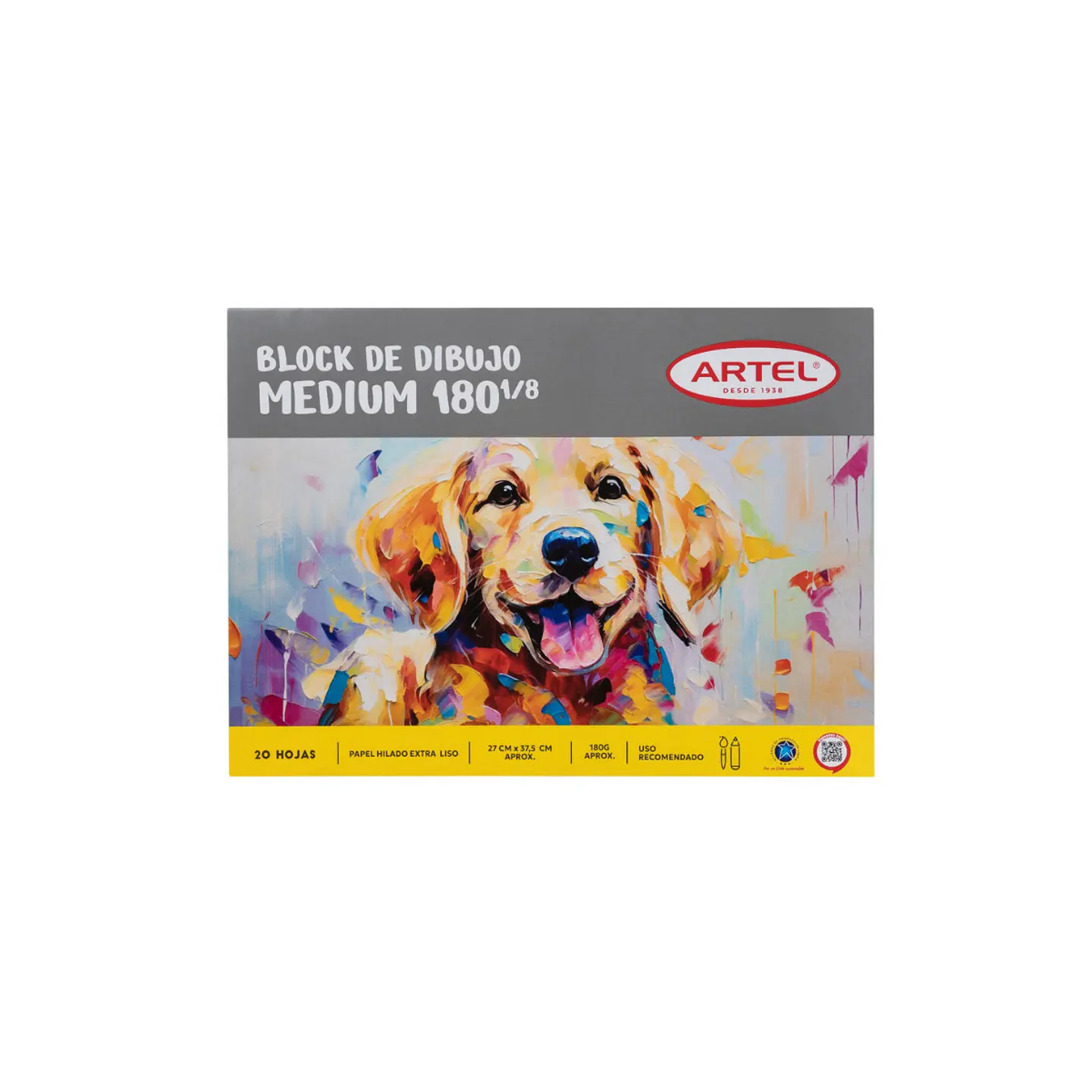 Block de Dibujo Medium Artel 180 1/8 20 Hojas 1