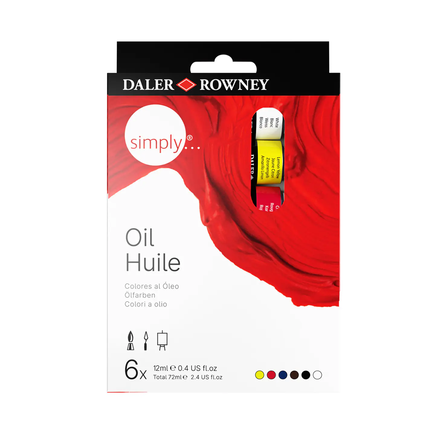 Set Oleo Simply 6 colores 12ml - Daler Rowney 1