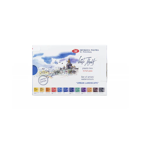 Set Acuarelas White Nights 12 Colores Urban Landscape