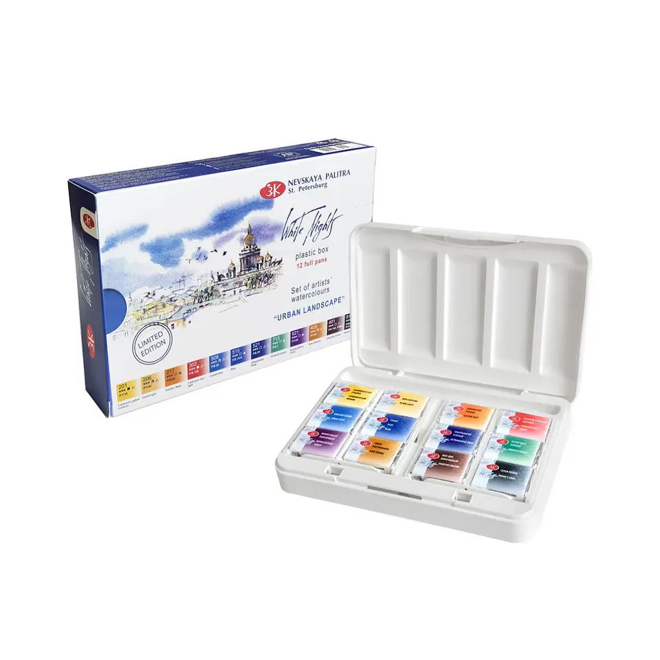 Set Acuarelas White Nights 12 Colores Urban Landscape 2