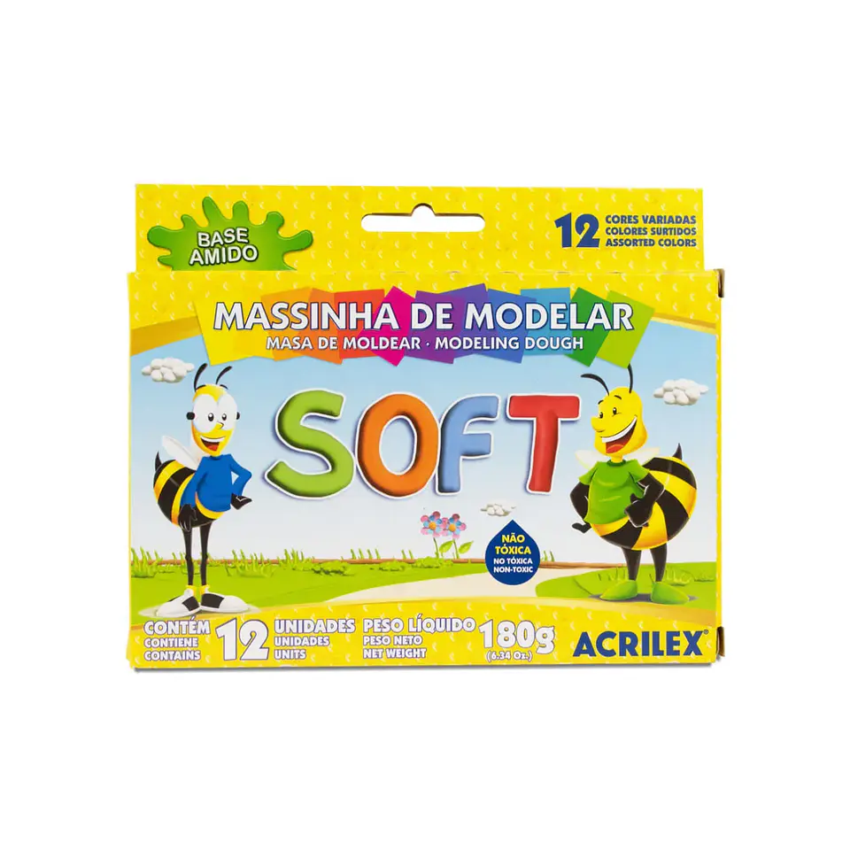 Masa de Modelar Soft 12 Colores (180g) 1