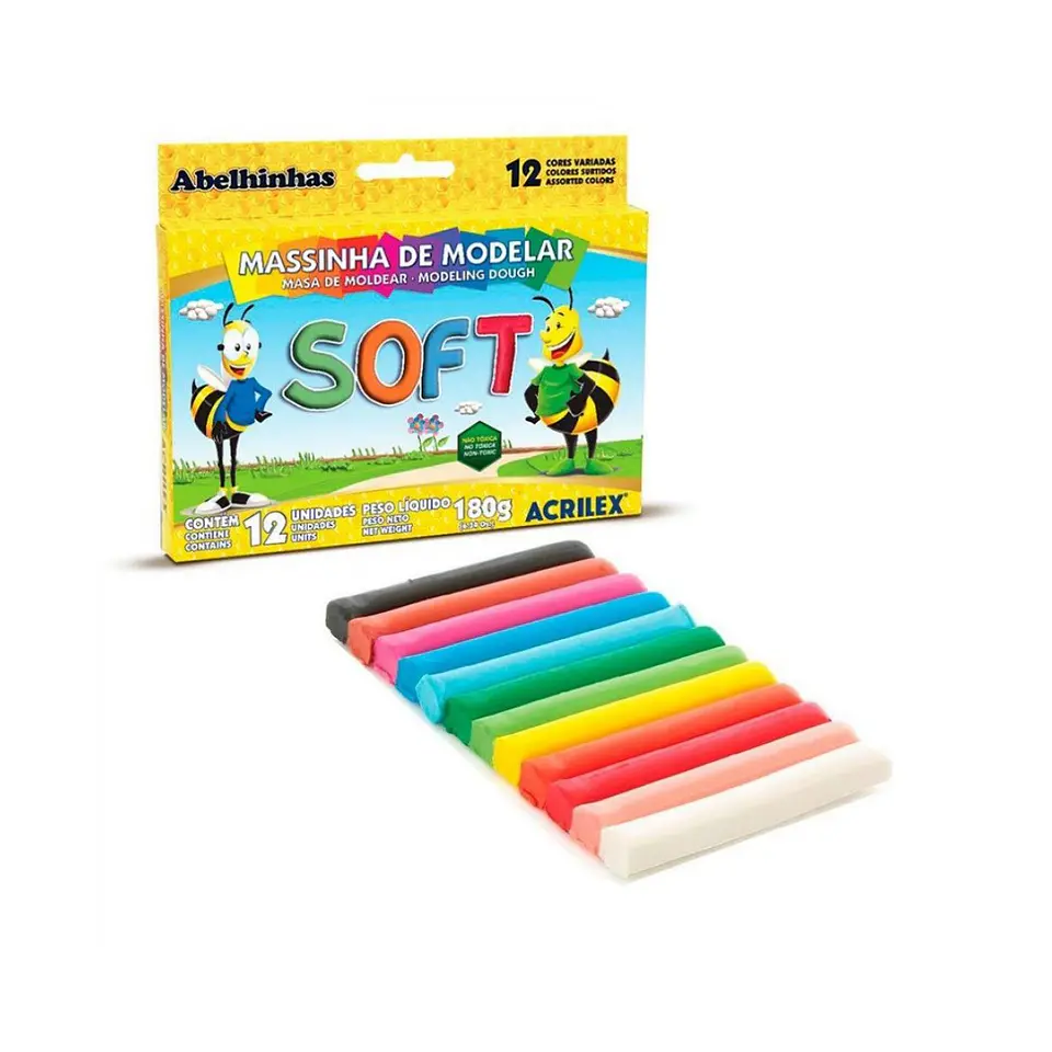 Masa de Modelar Soft 12 Colores (180g) 2