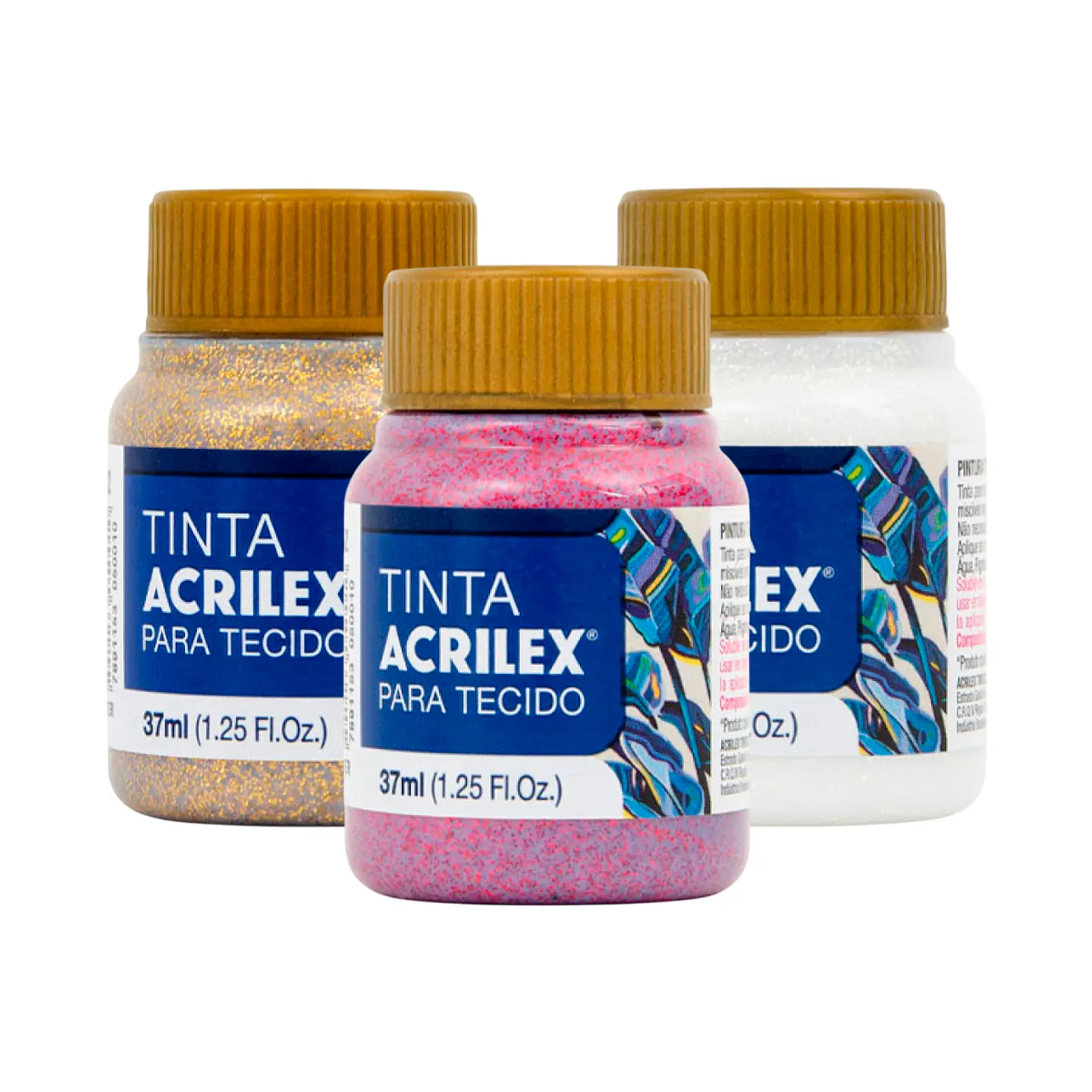 Pinturas para Tela Glitter 37 ml - Acrilex 1