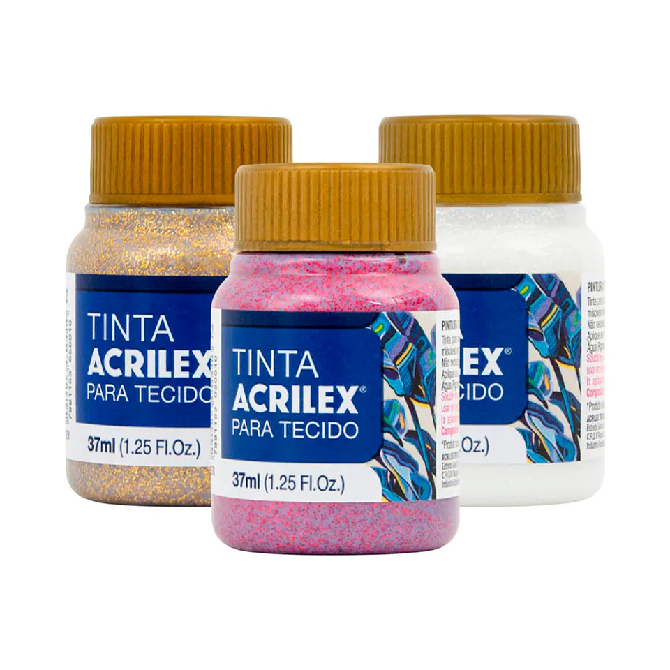 Pinturas para Tela Glitter 37 ml - Acrilex 1