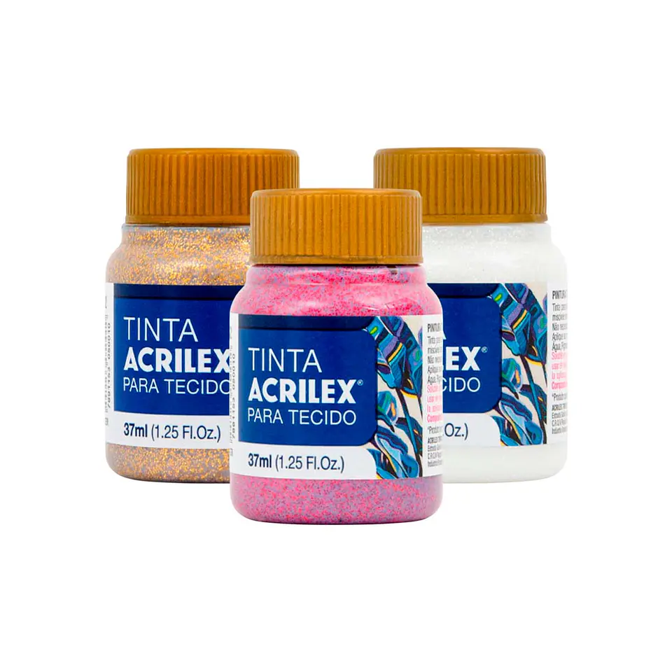 Pinturas para Tela Glitter 37 ml - Acrilex 1