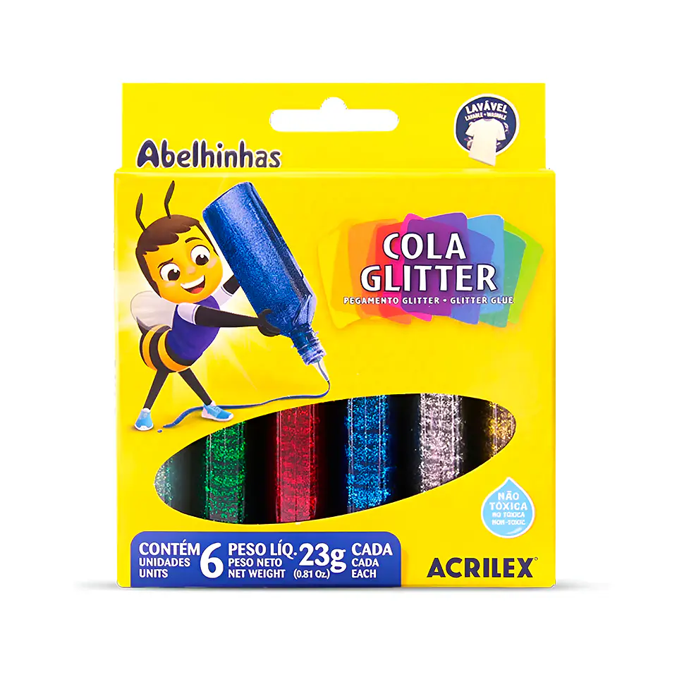 Cola Glitter Estuche 6 Colores - Acrilex 1